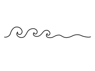 Line Art Ocean Wave Illustration