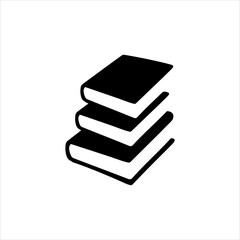Open Book Vector Silhouette in Monochrome Style.