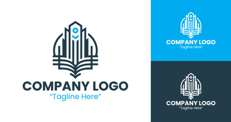 Obraz premium Professional Company Logo Design for Business Branding and Corporate Identity in Light Blue and Dark Blue