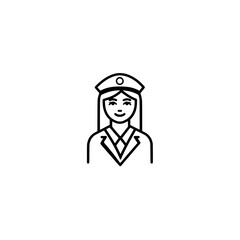 Obraz premium Simple icon of a flight attendant figure 