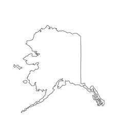 vector map of Alaska isolated on a transparent background	
