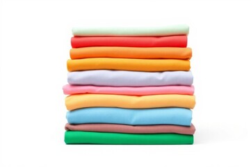 Stack of Colorful Clean T-Shirts
