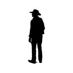 silhouette of a cowboy 