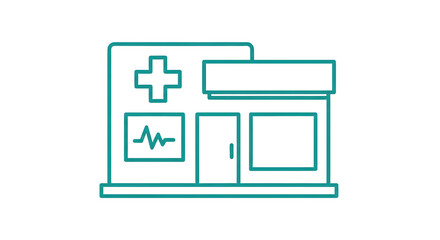 Isolated Minimalist Hospital Icon