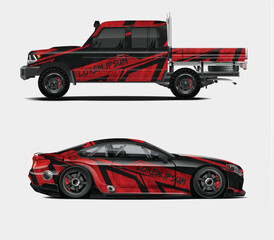 Red and Black Car and Truck Graphic Designs