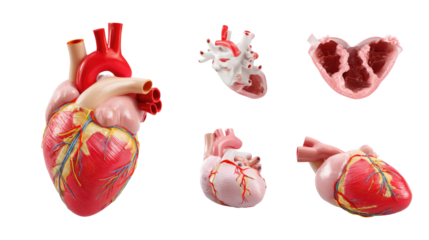 Anatomical Heart Models: Detailed anatomical heart models offer a comprehensive visual study of the vital organ. A vivid representation of a human heart with multiple models to examine every part