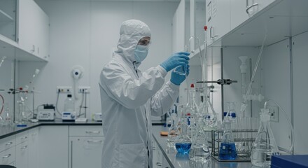 Naklejka premium Scientist in Lab: Research & Experimentation