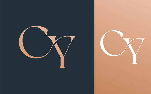 Initial letter CY YC logo design vector illustration for couple, wedding, and business