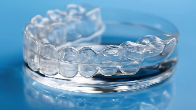 Medical grade transparent dental splint mouthguard for effective tooth grinding protection. clear path to oral health.