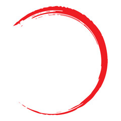 Red Zen Enso Circle Minimal Brush Stroke Vector