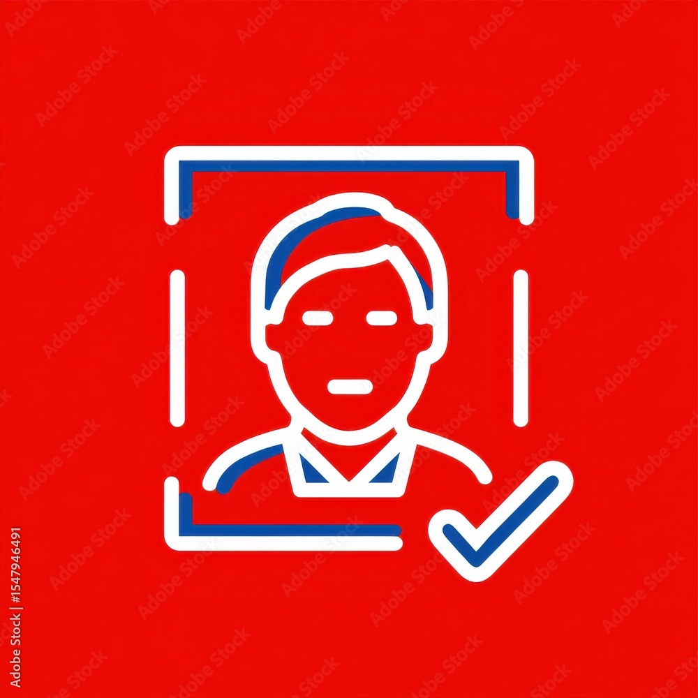 Poster biometric facial recognition technology used for secure identification access control and user autho