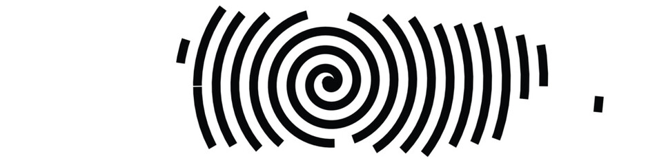 Abstract map of Puerto Rico showing the country with a black spiral line