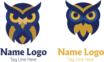 Pair of Wise Owl Head Logos