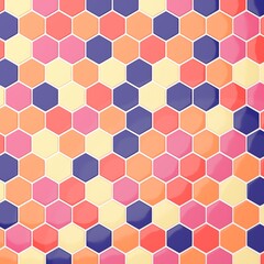 背景素材_タイル_六角形_カラフル