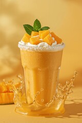 fruit milkshake background with topping