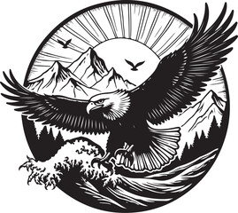 Obraz premium Eagle Mountain Rock Perch Vector bundle