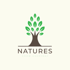Fototapeta premium Tree logo growth logo modern flat vector