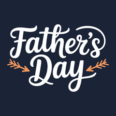 Fototapeta premium Festive father's day typography featuring stylish white cursive script and decorative elements