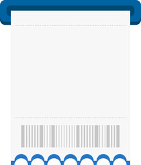 절취선이 있는 상단 모서리의 영수증 일러스트