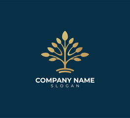 Tree logo design vector template. Tree icon illustration