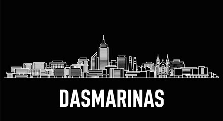 Obraz premium Dasmarinas City Skyline with Philippines, and Outline.