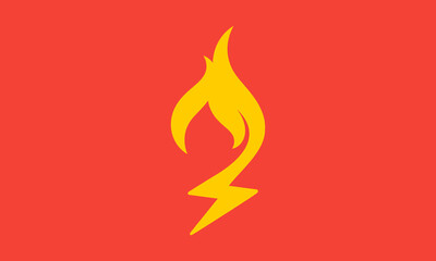 vector illustration of a fire, vector illustration of a fire and lightning