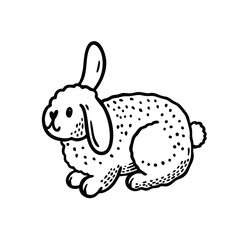 An adorable and cute cartoon bunny rabbit illustration perfect for delightful spring themes
