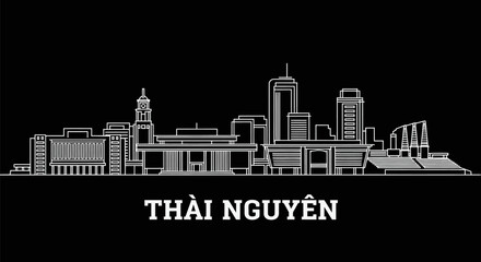 Thai Nguyen Skyline City Silhouette Vietnam.