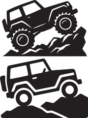 Climbing Jeep Silhouette for Off-Road Adventure Icons
Minimalist Jeep Vector for Travel, Terrain, and Mapping Design
