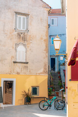 View of the street of old town Krk, Croatia
