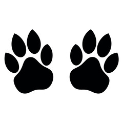  Cat paw both foot prints vector illustration.

