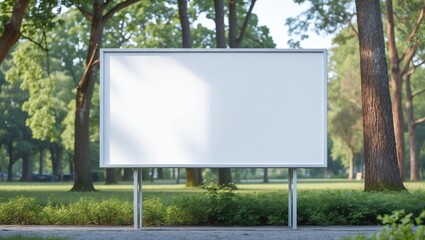 daybill with empty white blank place in city park mock-up