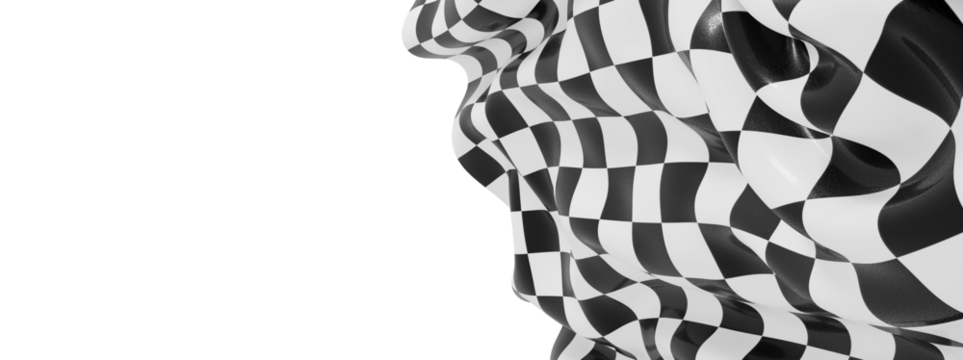 Black and white checkered flag, abstract background. Ideal for racing, speed, competition themes.