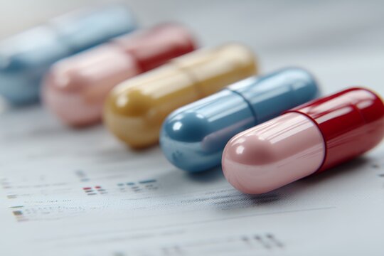Showcase of Antiviral Medication Capsules Arranged Neatly for Display