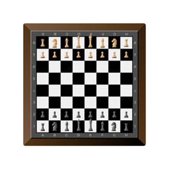 Black and white chess game pieces