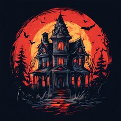 an AI Image Generator, Haunted Victorian Mansion Under Full Moon
