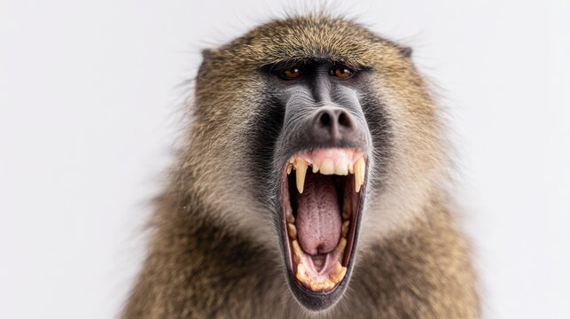 Close-up of a baboon's face