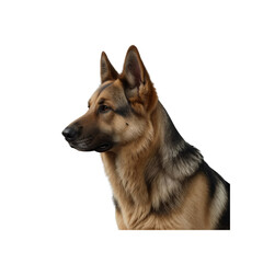Majestic German Shepherd Dog Profile against Transparent Background