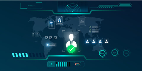 Fototapeta premium Virtual Candidate Evaluation with Tech-Based HR System