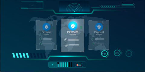 Secure E-Payment Approved with Futuristic Dashboard UI