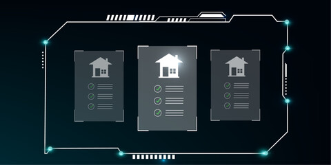 Modern Real Estate Service with Futuristic HUD Abstract Technology Background