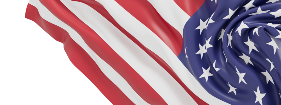 Close-up of a waving American flag, perfect for patriotic themes. High-resolution image.