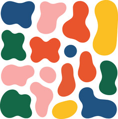 Abstract organic shapes digital art vibrant colorful geometric design