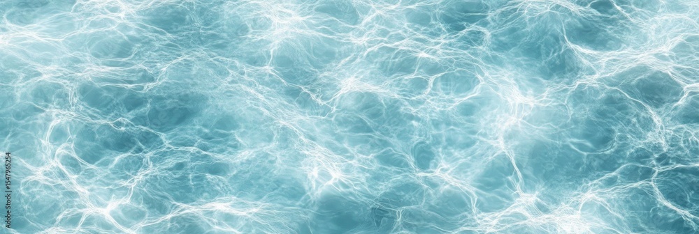 Poster clear blue water surface with sunlight reflections creating intricate light patterns.