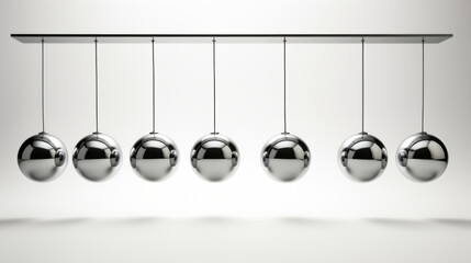 Metal ball Newton's cradle, simple creative business theme background