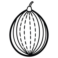 Chalta Fruit A Detailed Line Art Illustration on White Background