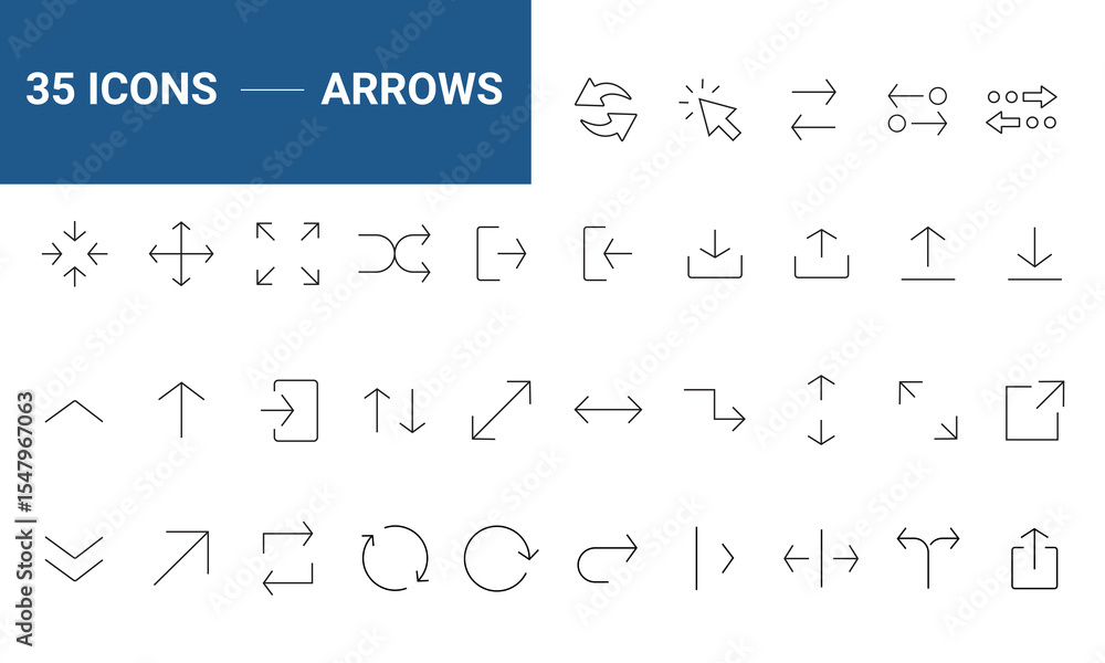 Aufkleber arrows big black set of web icons in line style. arrow collection signs for web and mobile app. arro