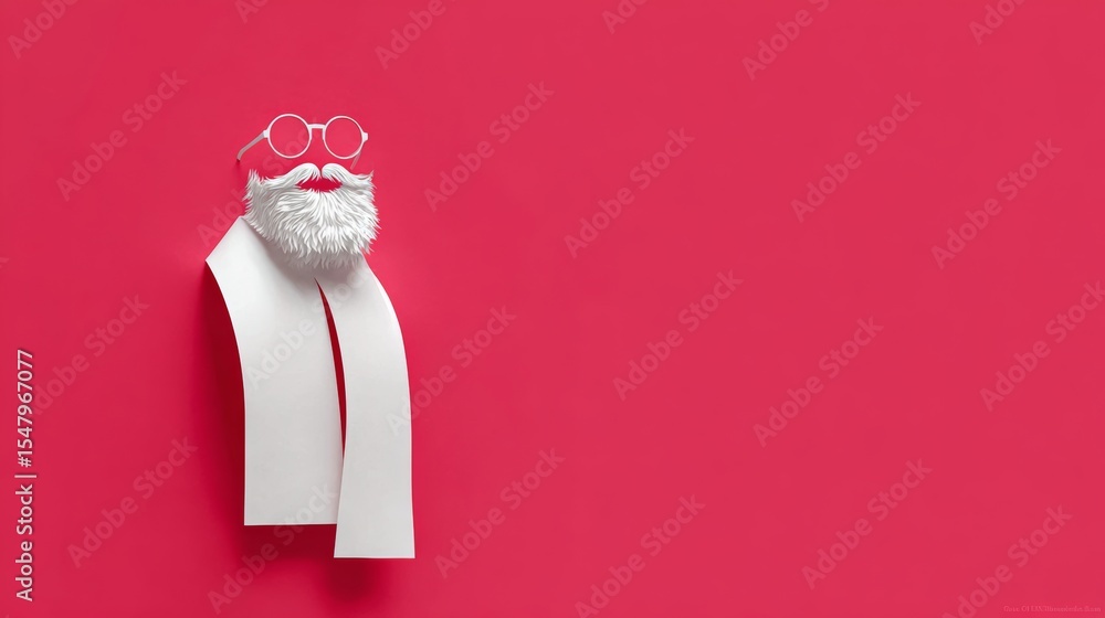 Poster man with a beard and glasses is standing in front of a red background. the image is a creative and p