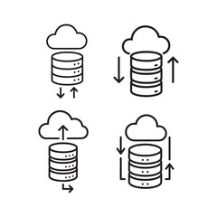 Cloud computing and data storage icons