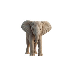 Fototapeta premium Adorable Baby Elephant Calf Standing on Transparent Background